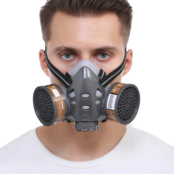 Full Face Respirator Gas Mask with Safety Glasses & Filters